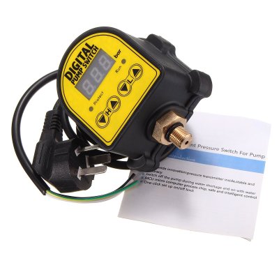 Digital Pressure Switch 0-10Bar ON/OFF Pump เพรชเชอร์สวิทช์ 220V สำหรับแจ้งเตือนถังกรองอุดตัน สำหรับปั้มน้ำบ้านอัตโนมัติ Control Automatic Back wash sand filter