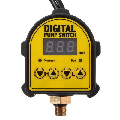 Digital Pressure Switch 0-10Bar ON/OFF Pump เพรชเชอร์สวิทช์ 220V สำหรับแจ้งเตือนถังกรองอุดตัน สำหรับปั้มน้ำบ้านอัตโนมัติ Control Automatic Back wash sand filter
