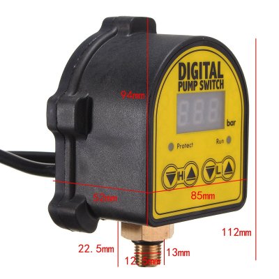 Digital Pressure Switch 0-10Bar ON/OFF Pump เพรชเชอร์สวิทช์ 220V สำหรับแจ้งเตือนถังกรองอุดตัน สำหรับปั้มน้ำบ้านอัตโนมัติ Control Automatic Back wash sand filter