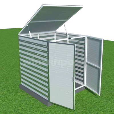 ห้องเครื่องสำเร็จรูป ขนาด 1.5x2x2m ผนังปรุโพลี่คาร์บอนเนต แข็งแรงทนทานกันน้ำ