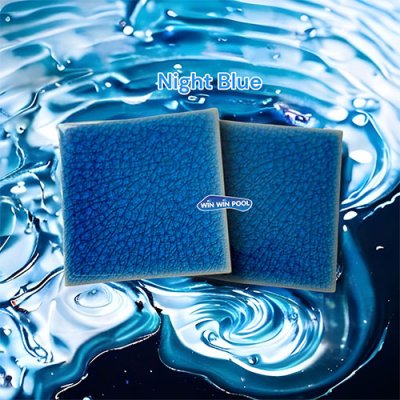 กระเบื้องดินเผา สีไนท์บลู(Night Blue)  ขนาด 4"x4" 1 ตารางเมตร Grade A