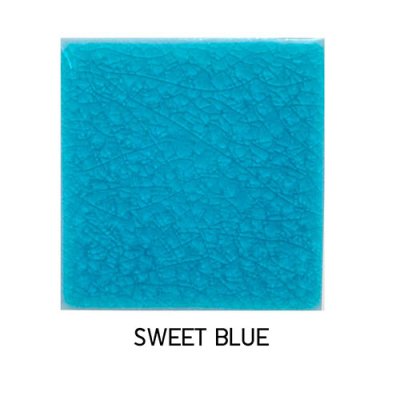 กระเบื้องดินเผา สี Sweet Blue ขนาด 4"x4" 1 ตารางเมตร/90แผ่น/กล่อง Grade C