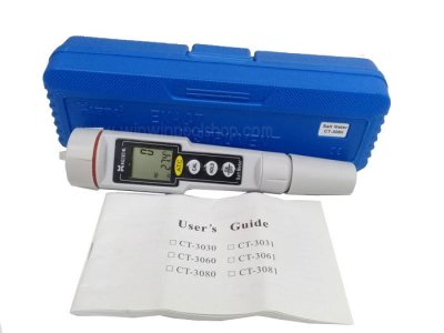 ปากกาวัดค่าเกลือ กันน้ำ LCD Waterproof Pen type Salt Meter tester digital CT-3081 สำหรับสระระบบเกลือ แถมฟรี Salt Solution 6.44PPT(6440 PPM)