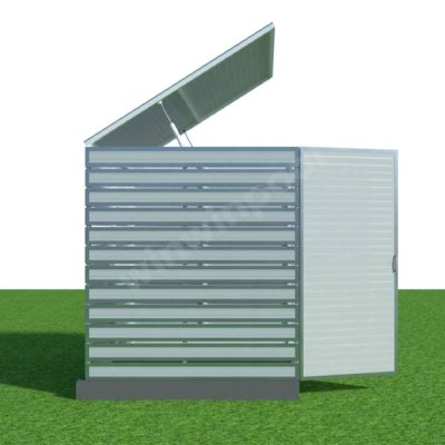 ห้องเครื่องสำเร็จรูป ขนาด 1.5x2x2m ผนังปรุโพลี่คาร์บอนเนต แข็งแรงทนทานกันน้ำ