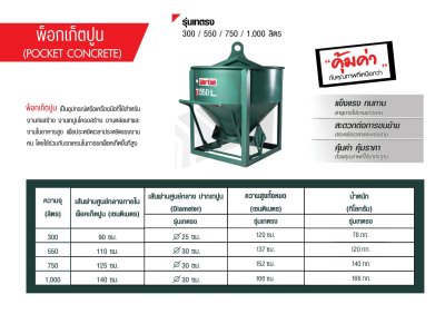 พ็อกเก็ตปูน Marton รุ่นเทตรง