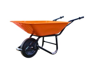 รถเข็นปูน MARTON รุ่นโครงเชื่อมกระบะเสียบล้อเดี่ยว (สีส้ม)
