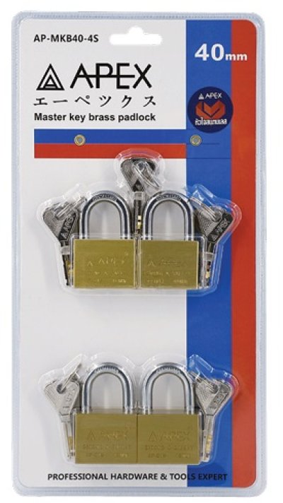 APEX กุญแจคล้องทองเหลืองมาสเตอร์คีย์ Master key brass padlock