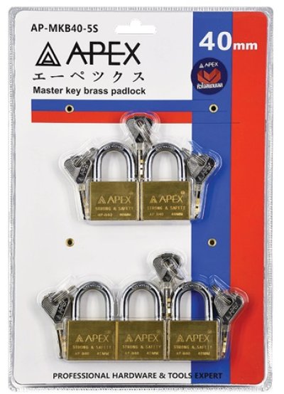 APEX กุญแจคล้องทองเหลืองมาสเตอร์คีย์ Master key brass padlock
