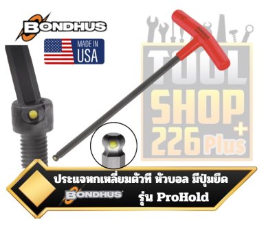 ประแจหกเหลี่ยมตัวที หัวบอล แบบมีปุ่มยึด ProHold® Tip Ball End T-Handles - ProGuard™ Finish