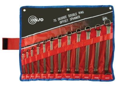 ชุดประแจแหวน คอ75องศา 12ตัวชุด 6-32mm. SPOT 0112 CONSO Double ended offset ring wrench