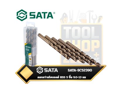 SATA-SC52390 ดอกสว่านโคบอลต์ HSS 5 ชิ้น 9.0-13 มม