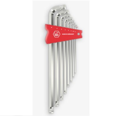 ชุดประแจหกเหลี่ยม ตัวแอล หัวบอล2ข้างเยอรมัน 2-10mm.8ตัวชุด Hafu Series444 Long Arm Hex Key Set (8 Pieces)100องศา