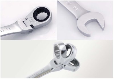 ประแจปากตายข้างแหวนฟรีสปีด คอพับ Flexible Speed Wrench  3730M KINGTONY