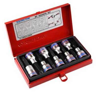 ชุดลูกบ๊อกเดื่อยโผล่ 9ตัวชุด KINGTONY 4120PRC 9PC. 1/2"DR. Hexagon Head Bit Socket Set