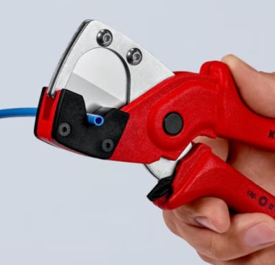 KNIPEX คีมตัดท่อมัลติเลเยอร์ และท่อลมแรงดัน 90 10 185 Pipe cutter for multilayer and pneumatic hoses