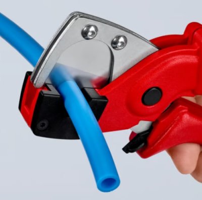 KNIPEX คีมตัดท่อมัลติเลเยอร์ และท่อลมแรงดัน 90 10 185 Pipe cutter for multilayer and pneumatic hoses