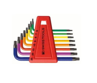 ชุด ประแจหกเหลี่ยมหัวท็อกRainBow L-wrenches set in a practical plastic holder PB 410 H RB PB SWISS TOOLS