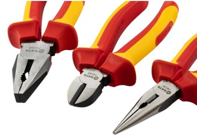 ชุดคีมช่างไฟหุ้มฉนวน 3ตัวชุด  Sata 09261 3pcs VDE Insulated Pliers Set