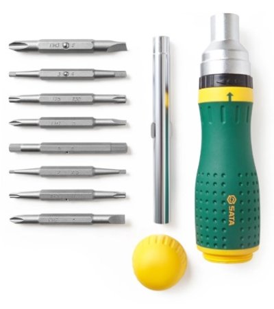 SATA 09350 ชุดไขควงอเนกประสงค์แบบเปลี่ยนหัวได้ 19-in-1 ที่มาพร้อมระบบด้ามก๊อกแก๊ก (Ratchet)