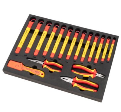 ชุดถาดเครื่องมือสำหรับรถยนต์ไฟฟ้า 68 ชิ้น VDE SATA 09928  With 68-Pieces NEV Repair Tool Set
