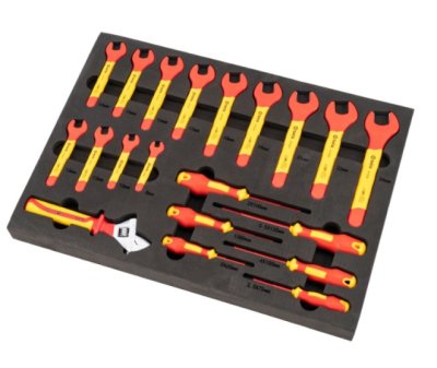 ชุดถาดเครื่องมือสำหรับรถยนต์ไฟฟ้า 68 ชิ้น VDE SATA 09928  With 68-Pieces NEV Repair Tool Set