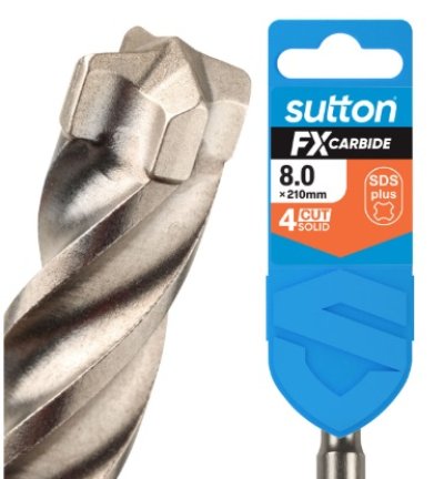 ดอกเจาะคอนกรีต 4คมตัด หัวคาร์ไบด์ Masonry SDS Plus – 4 Cut Sutton สำหรับเจาะงานคอนกรีตเสริมเหล็ก