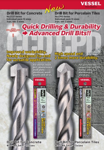 ดอกสว่าน เจาะคอนกรีต แกนหกเหลี่ยม  6.35mm. Drill Bit for Concrete No.CCD