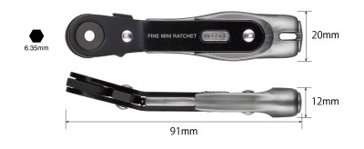 ไขควงฟรีขันที่แคบ รุ่น60ฟัน Vessel TD-26B Ultra Thin Fine Mini Ratchet Screwdriver Vent Type with 4 Sockets
