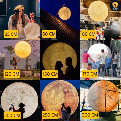 โคมไฟดวงจันทร์ขนาดเส้นผ่านศูนย์กลาง 170 เซนติเมตร โคมไฟดวงจันทร์ขนาดเส้นผ่านศูนย์กลาง 170 เซนติเมตร