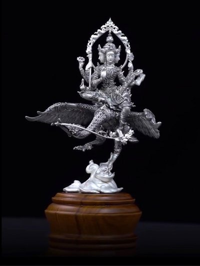 พระพรหมประสิทธิ์ สูง 18 cm บรอนซ์ชุบเงินรมดำ