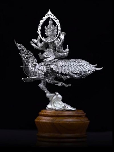 พระพรหมประสิทธิ์ สูง 18 cm บรอนซ์ชุบเงินรมดำ