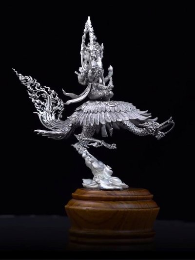 พระพรหมประสิทธิ์ สูง 18 cm บรอนซ์ชุบเงินรมดำ