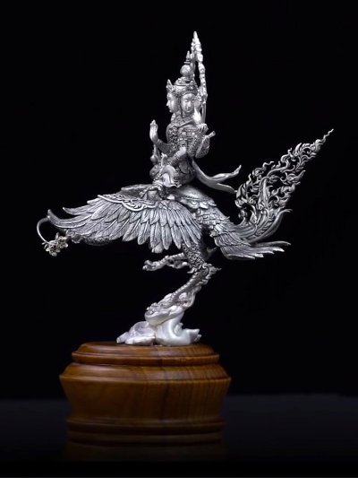 พระพรหมประสิทธิ์ สูง 18 cm บรอนซ์ชุบเงินรมดำ