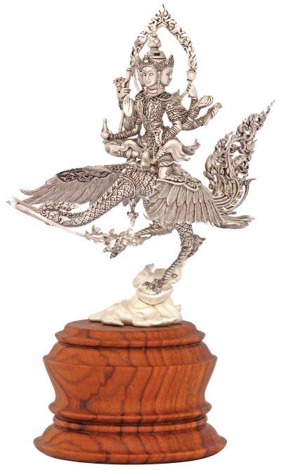 พระพรหมประสิทธิ์ สูง 18 cm บรอนซ์ชุบเงินรมดำ