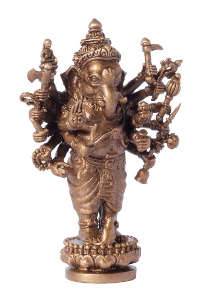 พระพิฆเนศปาง 16 กร สูง 2.9 cm บรอนซ์รมดำซาติน