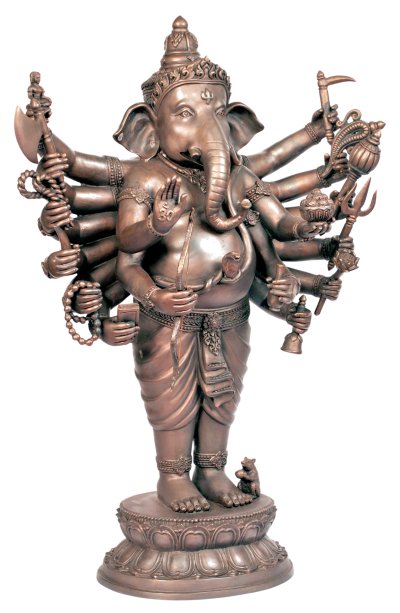 พระบูชาพิฆเนศปาง 16 กร สูง 24" รมมันปู