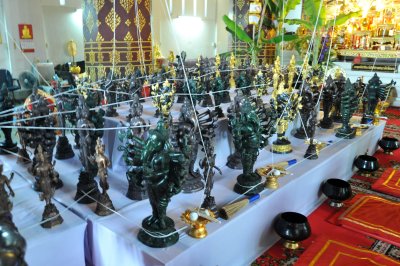 พระพิฆเนศปาง 16 กร สูง 2.9 cm บรอนซ์ชุบเงินรมดำ