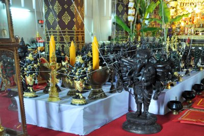 พระพิฆเนศปาง 16 กร สูง 2.9 cm บรอนซ์ชุบเงินรมดำ