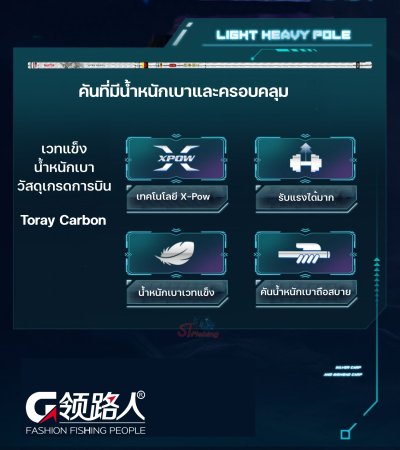 คันชิงหลิว GUIDE EX (เอกซ์แคลิเบอร์)  เวทคันระดับความแข็ง 5H คันชิงหลิว GUIDE EX (เอกซ์แคลิเบอร์)  เวทคันระดับความแข็ง 5H