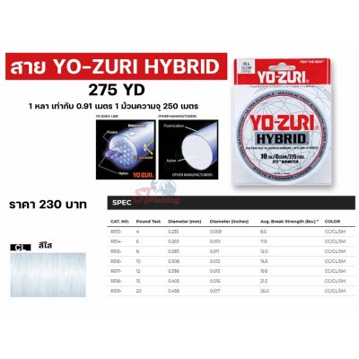 สายเอ็น Yo - Zuri HyBrid  (ความจุประมาณ 250 เมตร)