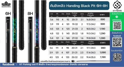 คันชิงหลิว Handing Black Pit No.1 6H - 8H สายปลาบิน สายวักเกอร์ สายรั้งเต็มระบบ ตึงมือ คันน้ำหนักเบา คันชิงหลิว Handing Black Pit No.1 6H - 8H สายปลาบิน สายวักเกอร์ สายรั้งเต็มระบบ ตึงมือ คันน้ำหนักเบา