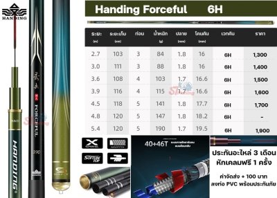 คันชิงหลิว Handing  Froceful 6H  รับประกันอะไหล่ทุกท่อนยันโคนนาน 3 เดือน