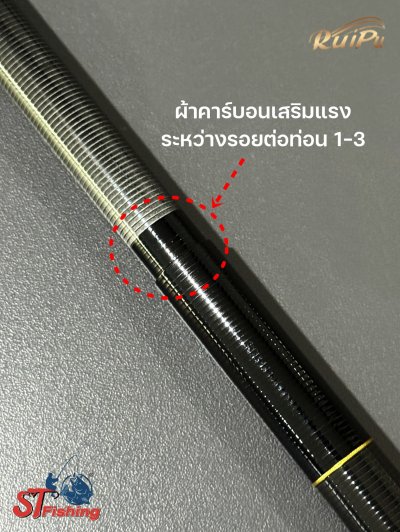 คันชิงหลิว Ruipui Black Samurai 6H สำหรับสายหมาและงานรั้ง วัสดุคาร์บอน40T ทนทานต่อเกมส์หนัก มีระบบกันติดระหว่างท่อนต่างๆ