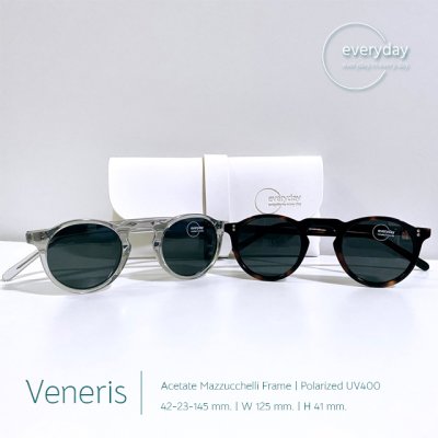 แว่นกันแดด Retro Round Italian Design รุ่น Veneris เฟรม Acetate Mazzucchelli