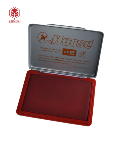 แท่นประทับพลาสติก Horse No.2 (ฝานูน) สีแดง