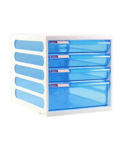 ตู้ลิ้นชักใส่เอกสาร Orca CFB-4 4 ชั้น สีขาว-ฟ้าใส