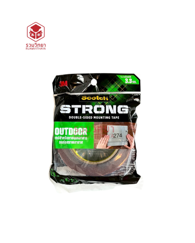 เทปอะครีลิค 2 หน้า 3M เนื้อเทา Outdoor 411-M19 19 มม.x4 ม.