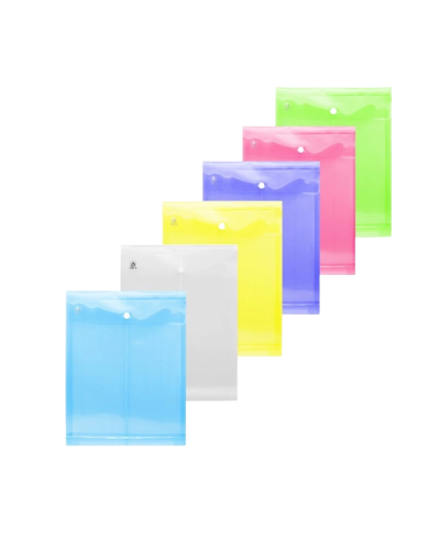 แฟ้มกระดุม Orca 1กระดุม F4 แนวตั้งขยายข้าง (1แพ็คx12ซอง) คละสี