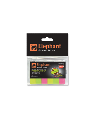 กระดาษโน๊ตชนิดมีกาว Elephant 12x50 มม. สีนีออน