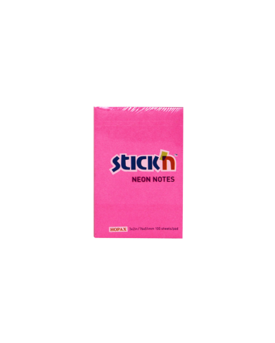 กระดาษโน๊ตชนิดมีกาว Stickn 2x3 นิ้ว สีชมพูสะท้อนแสง